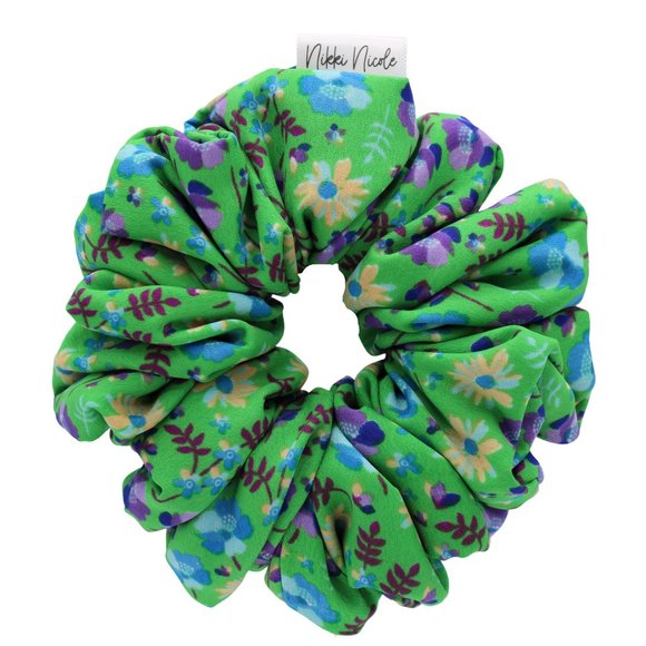 Bohemian Scrunchie, Floral Print Classic Hair Scrunchie - Picture 3 of 4